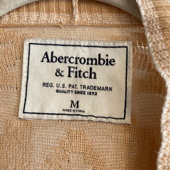 Y2K Abercrombie Fitch Gold Aztec Tribal Cotton Asymmetrical Cardigan Size Medium - Picture 6 of 16